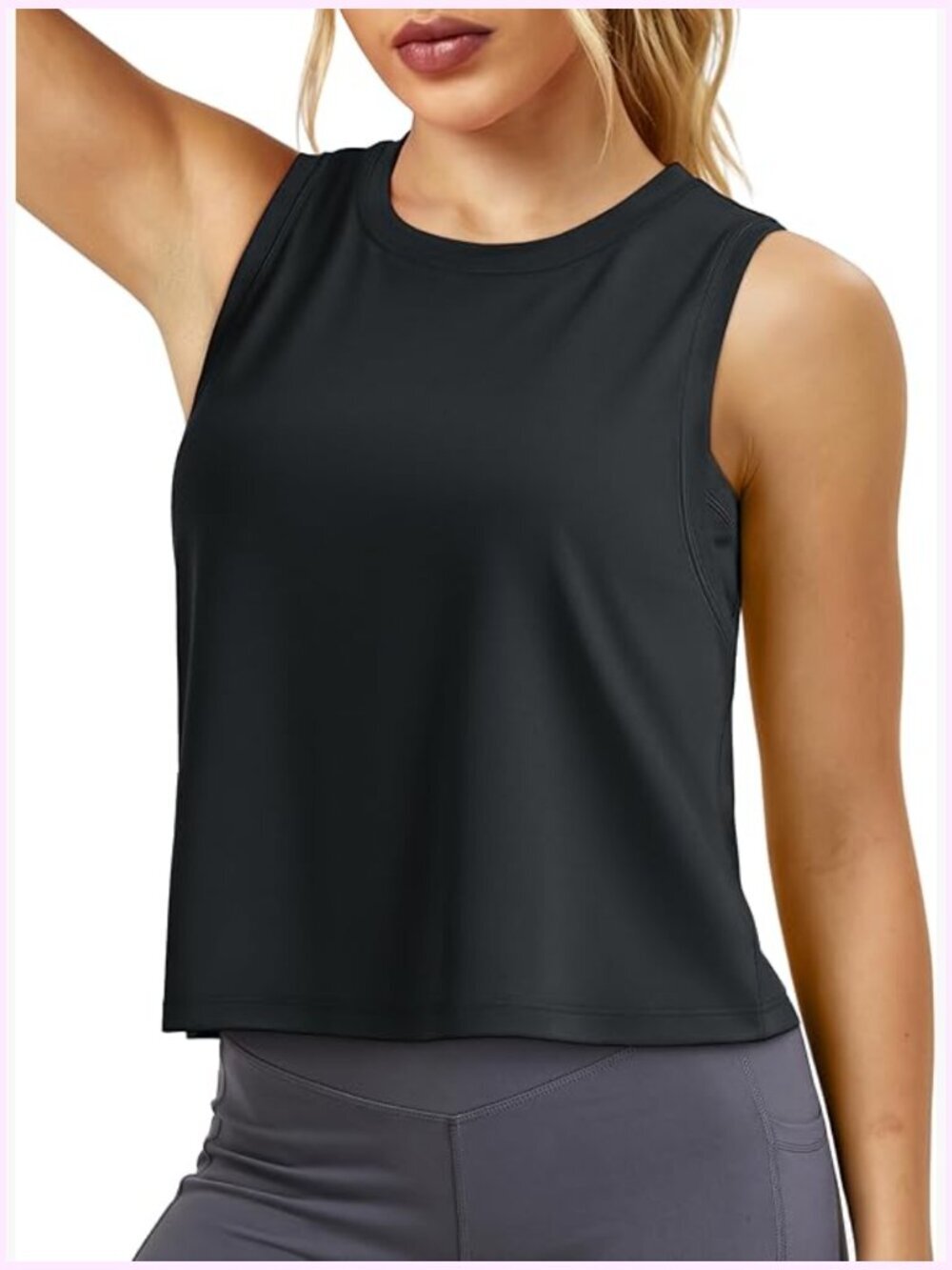 Crop Athletic Tank Top Quick Dry Moisture Wicking Sleeveless Running Yoga Gym
